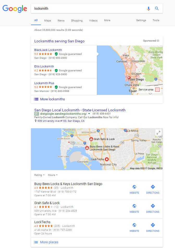 Google Home Services Ads Screenshot