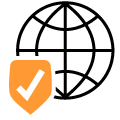 web icon with security check mark