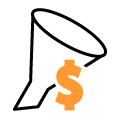funnel with orange dollar sign