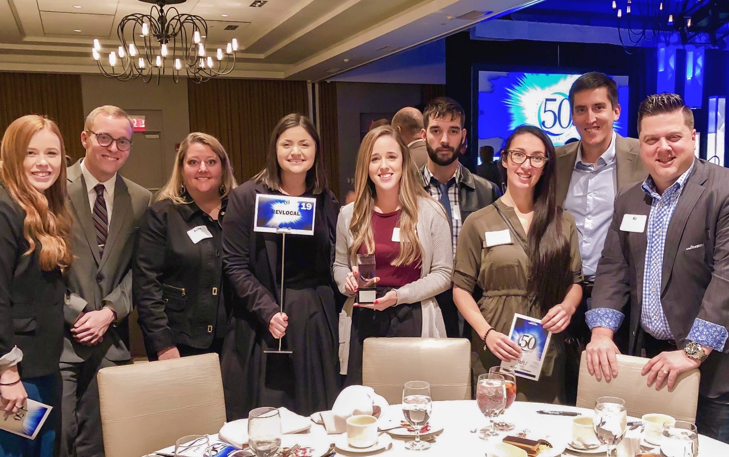 RevLocal employees celebrate at 2018 Columbus Business First Fast 50 reception