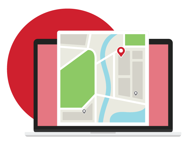 local search marketing map on desktop 
